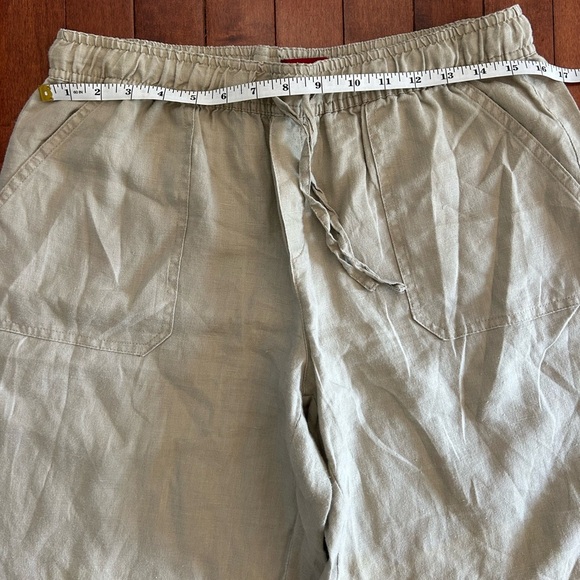 Merona Khaki Linen Drawstring Capri Pants Size Medium - Picture 4 of 6